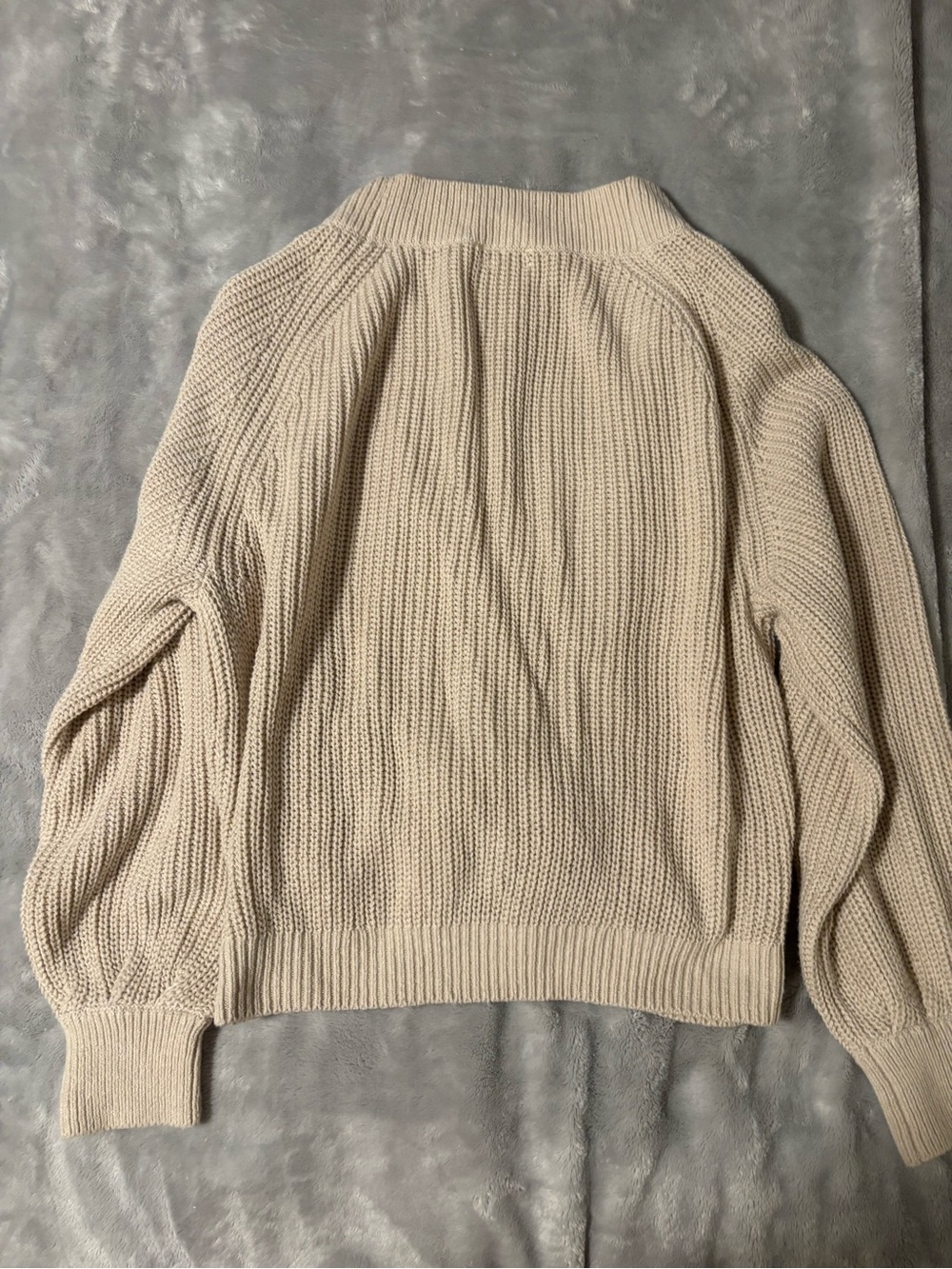 NWOT Upwest Cream Wrap-Front Ribbed Sweater - Picture 3 of 3